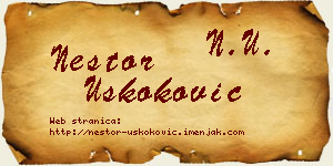 Nestor Uskoković vizit kartica